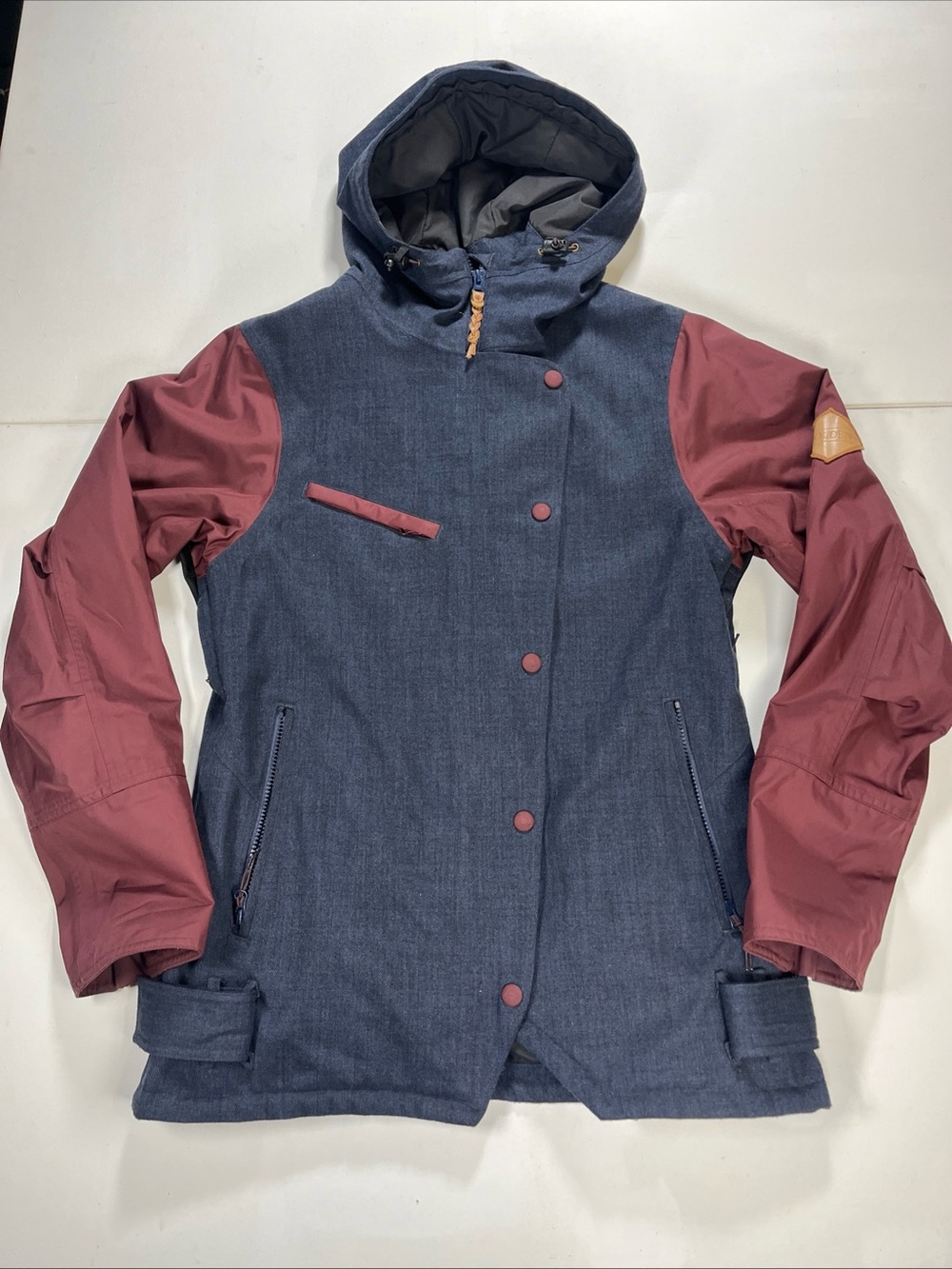 HOLDEN Womens Rydell Snow Ski Jacket Hooded Vented Waterproof Blue Red Size L
